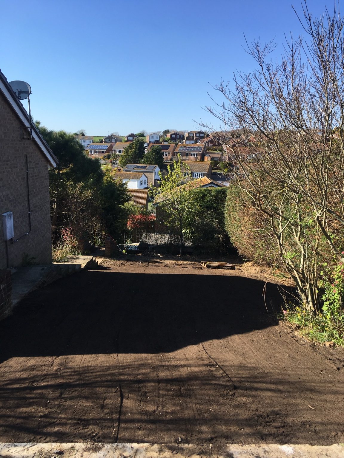 Prepared ground ready for turf laying